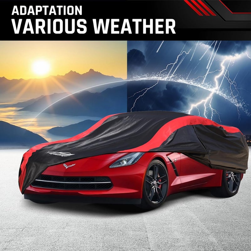 AltoCover Car Cover Custom Fit for Chevy Corvette C4 C5 C6 C7 1983-2019, Coupe Car Cover Waterproof All Weather with Cotton Liner for Rain Snow Protection - Image 5